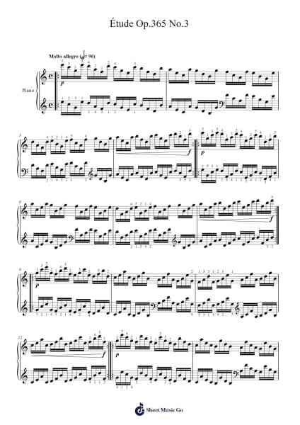 Étude Op. 365 No. 3 樂譜由 Carl Czerny - 編曲 Croftlitt