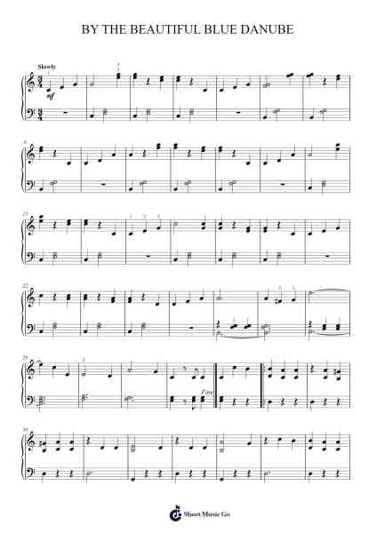 By The Beautiful Blue Danube, Op. 314 Sheet Music by Johann Strauss Jr.-Arr.Guygray