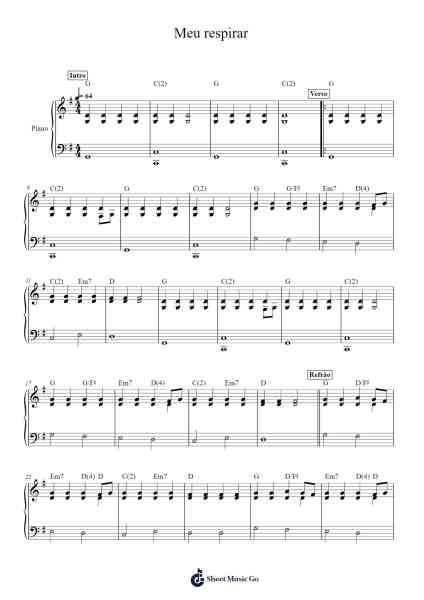 Meu respirar Sheet Music by Hillsong-Arr.Temky Pisoll