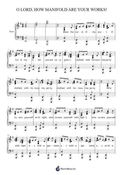 O LORD, HOW MANIFOLD ARE YOUR WORKS! Sheet Music by Davebel-Arr.Attcolm