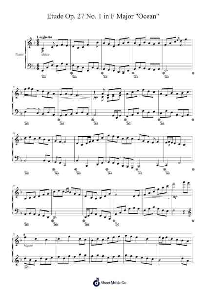 Etude Op. 27 No. 1 in F Major "Ocean" Sheet Music by Jonathan Offer-Arr.Hoywoolf Lindses