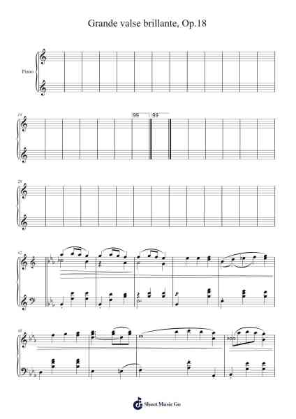 Grande Valse Brillante in E-flat Major, Op. 18 Sheet Music by Frédéric Chopin-Arr.Gunsea Holmesbob