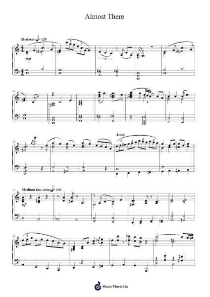 Almost There Sheet Music by Randy Newman-Arr.Eipscam Lynpham