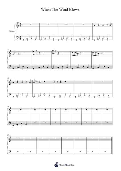 When The Wind Blows Sheet Music by Nate-Arr.Hilye
