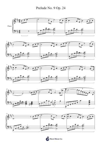 Prelude No. 9 Op. 24 Sheet Music by ...etc...-Arr.Chrismay Penniah