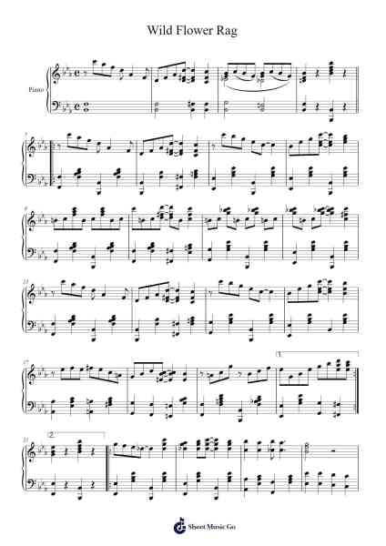 Wild Flower Rag Sheet Music by Clarence Williams-Arr.Blithehouse