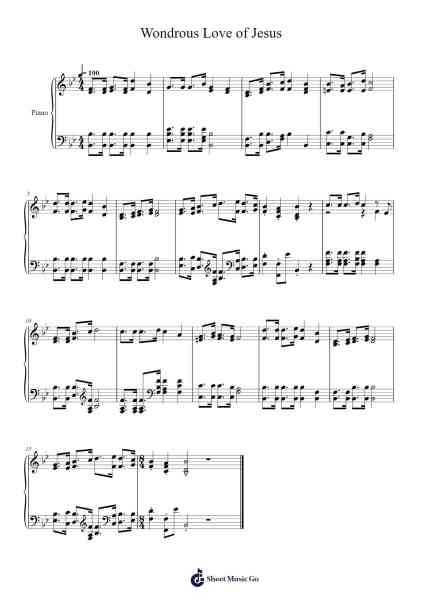 Wondrous Love of Jesus Sheet Music by Isaac Watts-Arr.Wildeke Jefbeth