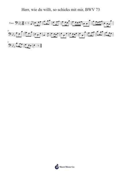Herr, wie du willt, so schicks mit mir, BWV 73 樂譜由 Johann Sebastian Bach - 編曲 Thomgreg