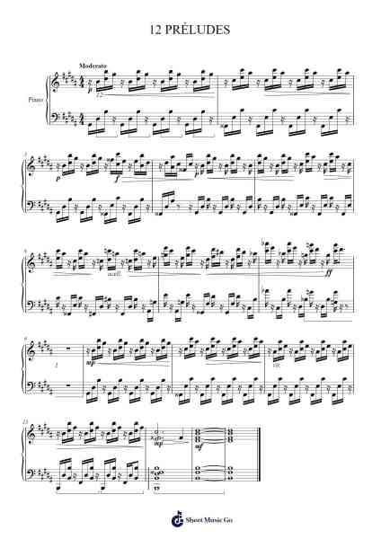 12 Préludes Sheet Music by yywywyayaya-Arr.Chesfitch Thompdie