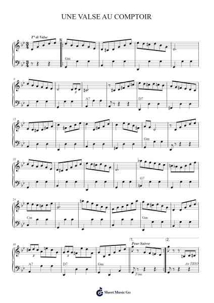 UNE VALSE AU COMPTOIR 楽譜 by Jacques Guilhamat/Pierre Laporte-Arr.Krisbe Chadky