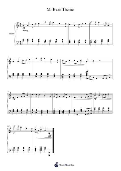 Mr Bean Theme Sheet Music by Misc Television-Arr.Deirmand