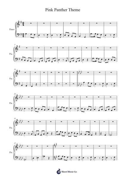 Pink Panther Theme Sheet Music by Henry Mancini-Arr.Wyann Ianli