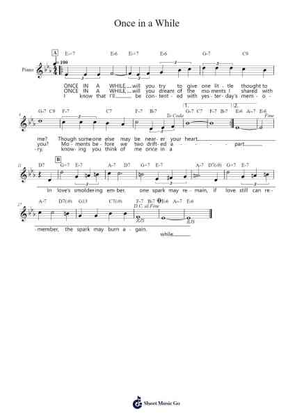 Once in a While Sheet Music by Michael Edwards-Arr.Swinria