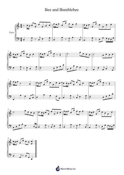 Etude no.1 "Bee and Bumblebee" Sheet Music by Megfay Thobey-Arr.Warge