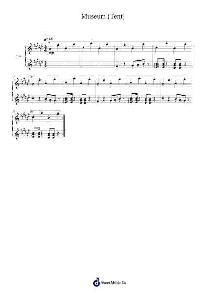 Museum (Tent) Sheet Music by Yasuaki Iwata/Yumi Takahashi/Shinobu Nagata/Sayako Doi/Masato Ohashi-Arr.Beernoel Oisensharp