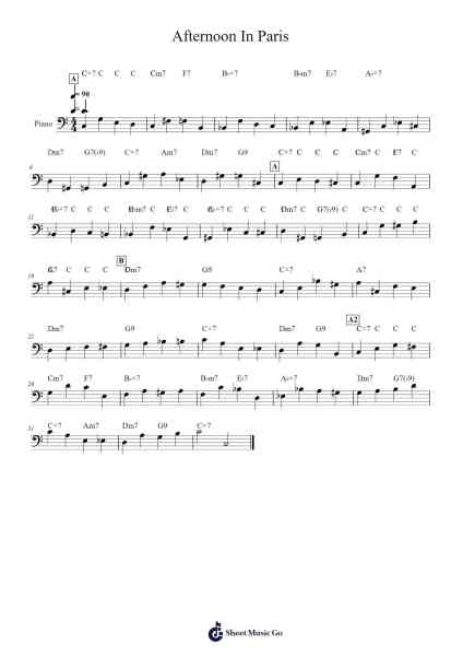 Afternoon In Paris Sheet Music by John Lewis-Arr.Yulegus