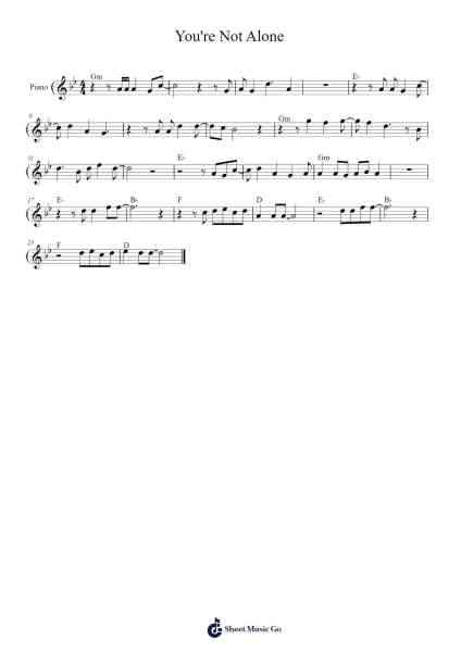 You're Not Alone Sheet Music by Moko/Beaver & Olive-Arr.Stator