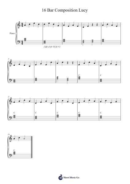 16 Bar Composition Lucy Sheet Music by lucycot05@hotmail.com-Arr.Reyblume Poundtor