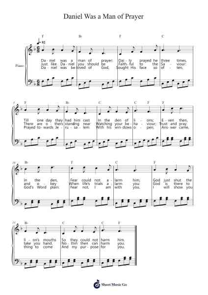 Daniel was a man of prayer Sheet Music by Fanny Crosby-Arr.Tutlyn Bradpeare