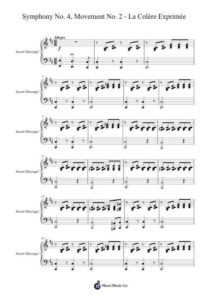 Symphony No. 4, Movement No. 2 "La Colère Exprimée" Sheet Music by Elijah G.-Arr.Jersharp
