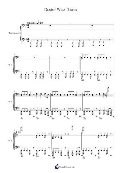 Doctor Who Theme Sheet Music by Ron Grainer-Arr.Annral Thomliz