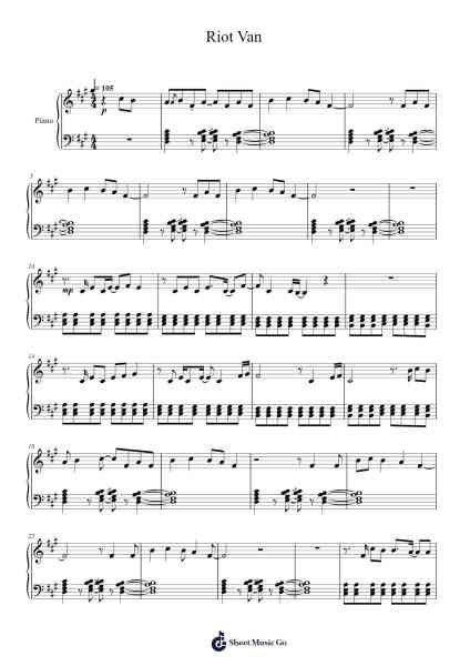 Riot Van Sheet Music by Arctic Monkeys-Arr.Fowdict Deanpaul