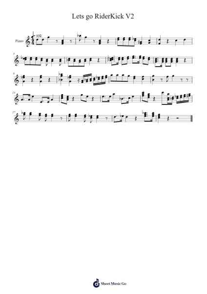 Lets go RiderKick V2 Sheet Music by -Arr.Manlynch