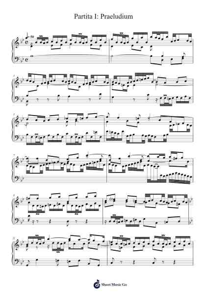 Partita I: Praeludium Sheet Music by undefined-Arr.Bobtab