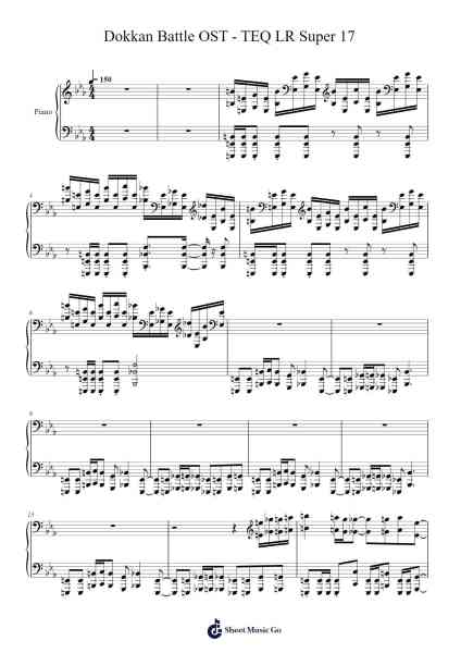 Dokkan Battle OST - TEQ LR Super 17 Sheet Music by notsowiseone-Arr.Bclark