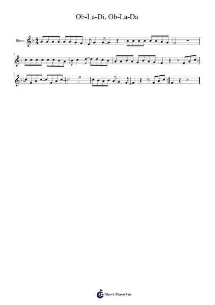 Ob-La-Di, Ob-La-Da 樂譜由 Paola Andreuzzi - 編曲 Davehan