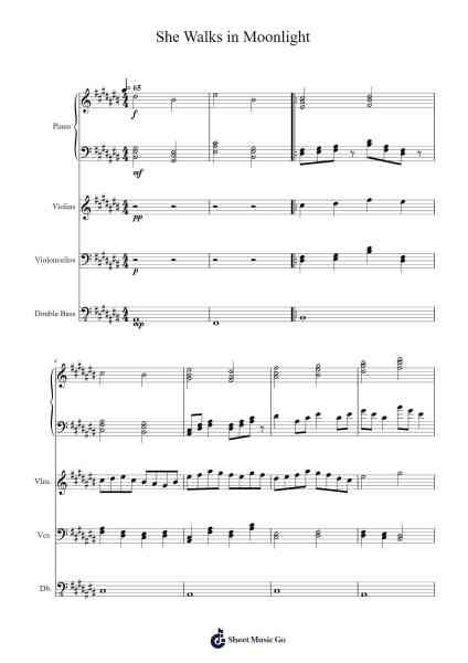 She Walks in Moonlight Sheet Music by Xuěbào (John-William Gibson)-Arr.Gwenje Cookmike
