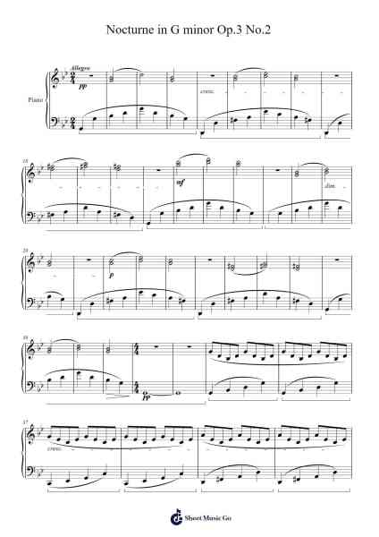 Nocturne in G Minor, Op. 3 No. 2 Sheet Music by Gibmann-Arr.Fanbrow Douggreve