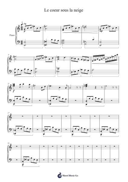 Le coeur sous la neige Sheet Music by -Arr.Finrite Dunlop