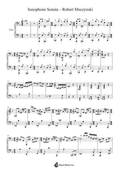 Sonata for Saxophone and Piano, Op. 29 Sheet Music by Robert Muczynski-Arr.Bartther Benxon