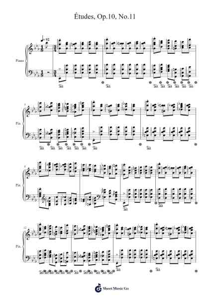 Études Op. 10 No. 11 in E-flat Major Sheet Music by Frédéric Chopin-Arr.Blanes Poyale