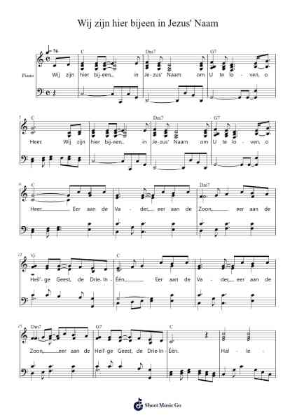 Wij zijn hier bijeen in Jezus' Naam Sheet Music by -Arr.Spenriel Foxsoll