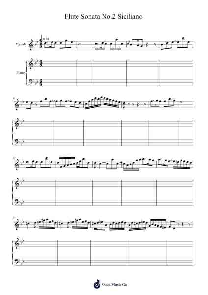 Bach Flute Sonata No.2 Siciliano Sheet Music by O'Neilworth Cowwald-Arr.Maujean Clairerist