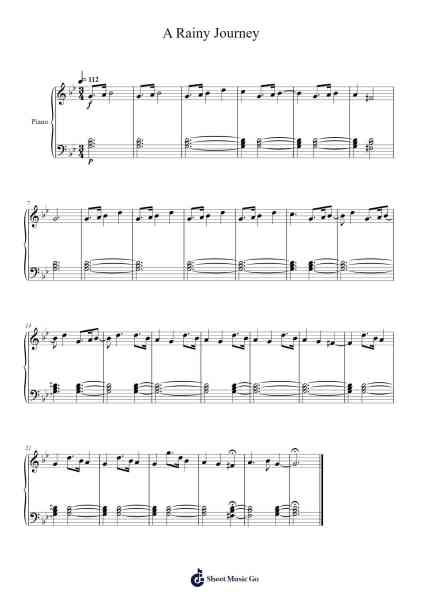 A Rainy Journey Sheet Music by Milmoll-Arr.Hughlon