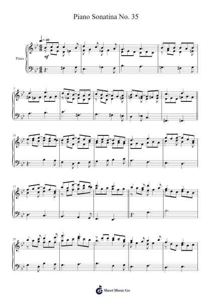 Piano Sonatina No. 35 Sheet Music by Faybaird-Arr.Wolfnid Bronbooth