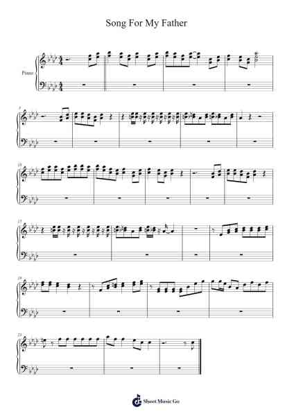 Song For My Father Sheet Music by Gunnuel Toutburne-Arr.Primeg