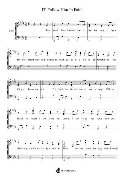 I'll Follow Him In Faith 樂譜由 undefined - 編曲 Leighruth