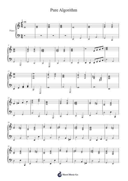 Pure Algorithm Sheet Music by Egyonng Browncliff-Arr.Thomgreg