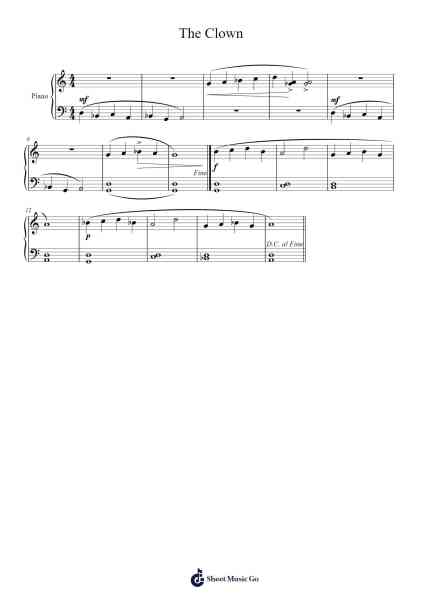 The Clown Sheet Music by -Arr.Jorrell