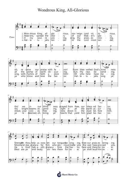 Wondrous King, All-Glorious Sheet Music by Neander-Arr.Vingai Parryl
