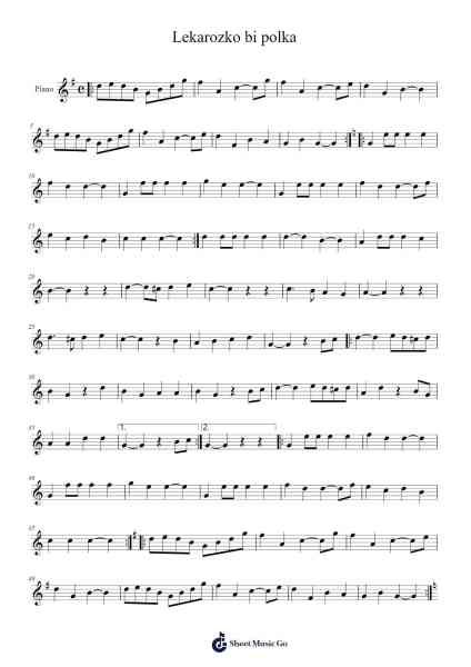 Lekarozko bi polka Sheet Music by -Arr.Odefred