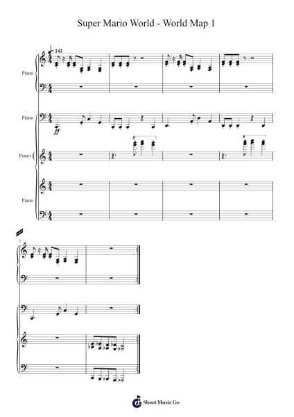Super Mario World - World Map 1 Sheet Music by Misc Computer Games-Arr.Carlphrey