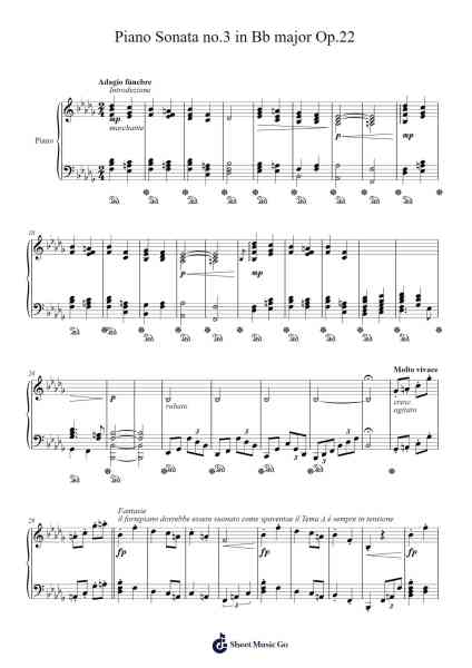 Piano Sonata No. 3 in B-flat Major, Op. 22: III. Introduzione et Fantasia Sheet Music by Matheus G. Santos-Arr.Marjill