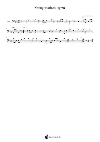 Young Marines Hymn Sheet Music by undefined-Arr.Readerae