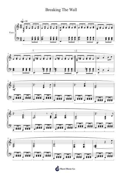 Breaking The Wall Sheet Music by Yonngstal Thornfe-Arr.Morecius Wake