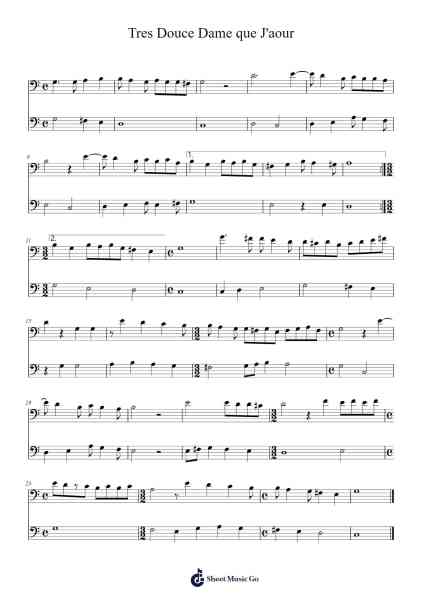Tres Douce Dame que J'aour Sheet Music by Guillaume de Machaut-Arr.Edphne